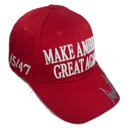 Make America Great Again 45/47 Silver Signature Cap